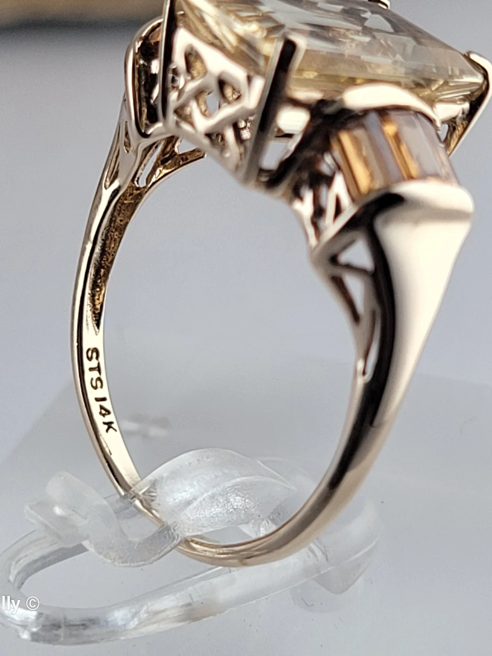 14K Yellow Gold Quartz and Citrine Ring Size 6.75 - Solid Gold! 👌🎁